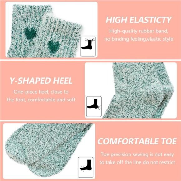 New 5 Pairs Fuzzy Soft Cozy Comfortable Socks for Women, Casual Sleep Comfy Sock - Picture 3 of 6